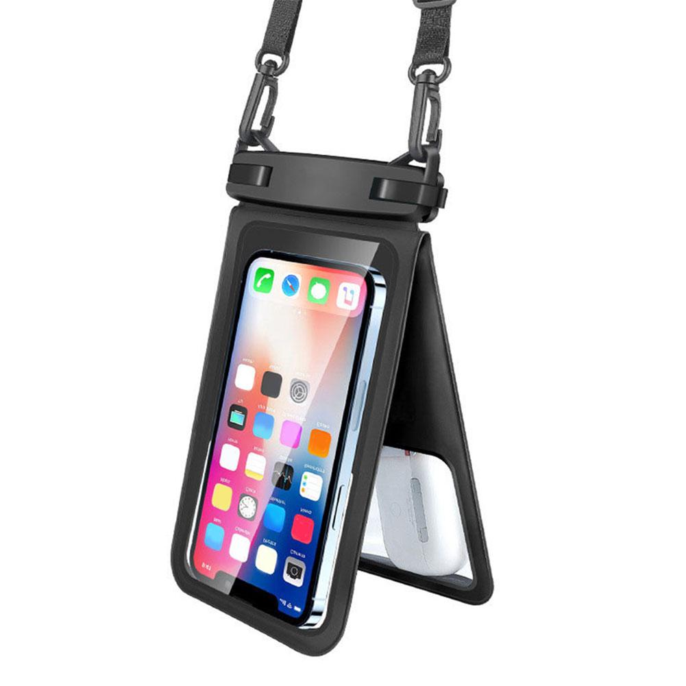 

Large Waterproof Phone Pouch Bag IPX8 Waterproof Phone Case With Lanyard for iPhone 16 15 14 13 Pro Max Galaxy S24+ S23 S22 8.5inch чорний