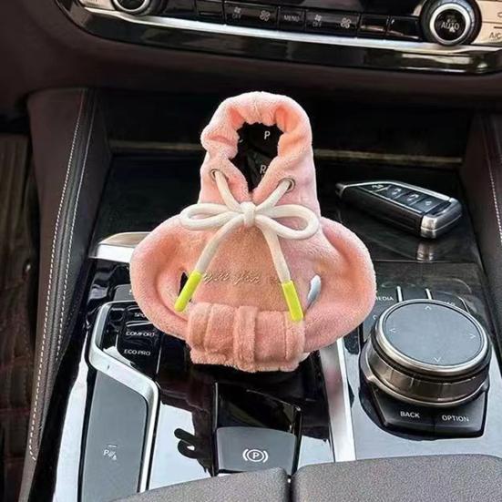 Christmas Gear Shift Hoodie Cozy Car Shift Knob Cover Gear Shift Knob Sleeve for Cars Soft Plush Gear Stick Costume for Most Vehicles