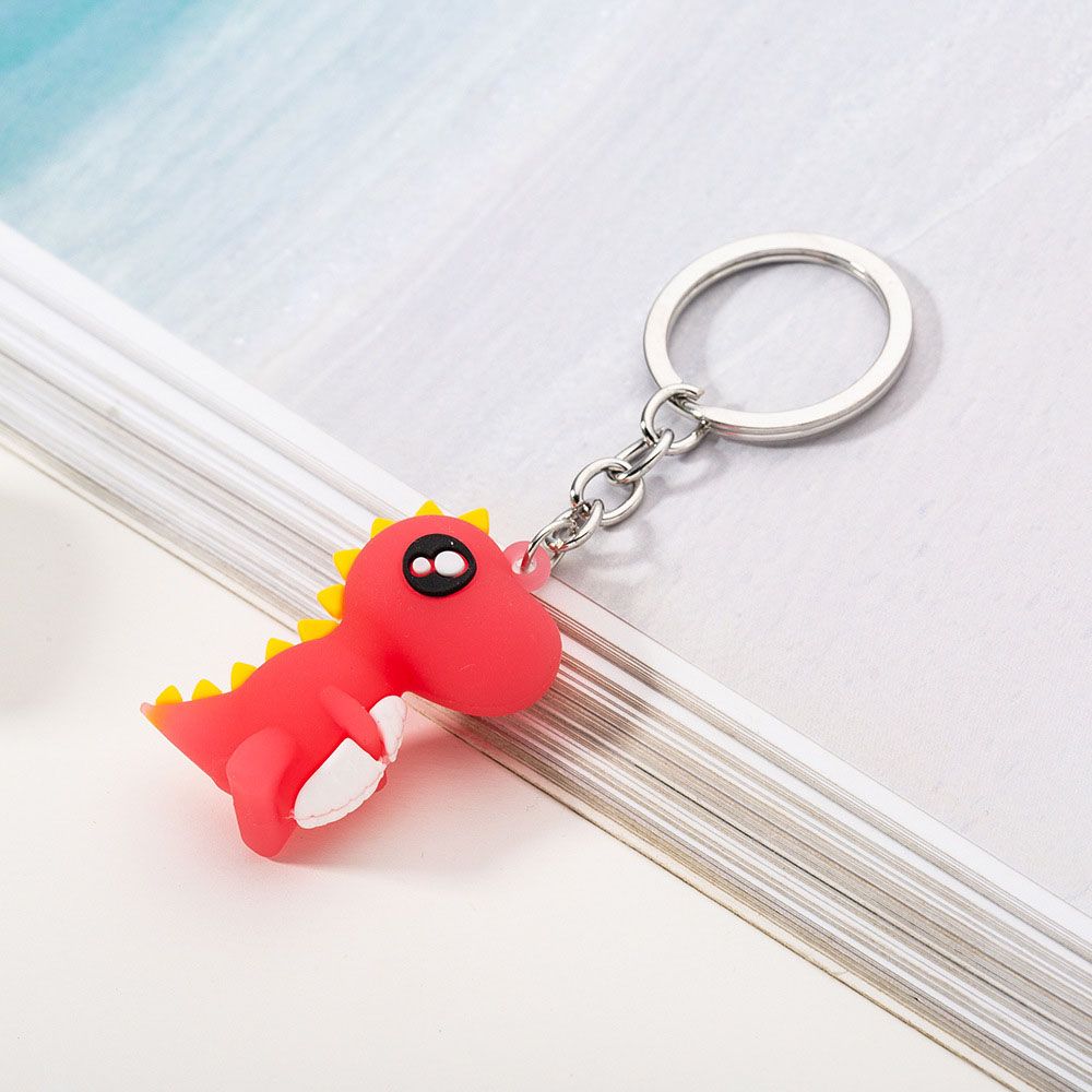 Cute Cartoon PVC Women Bag Charm Pendant Car Key Ring Dinosaur Keychain Christmas Gift
