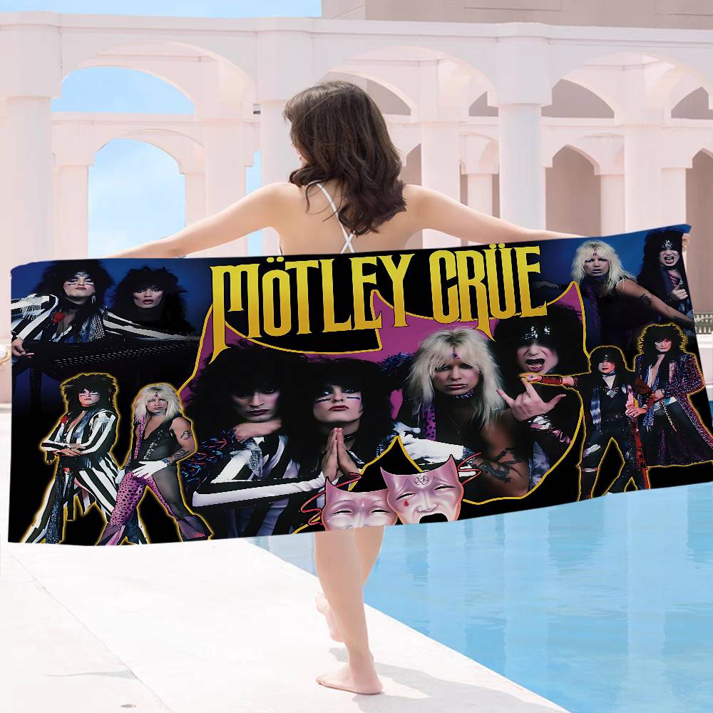 Retro M-motley C-crues Glam rock band Microfiber Beach Towel Absorbent Quick dry Soft Yoga Swimming Mountain Climbing Towel