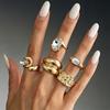 DIEZI Vintage Beach Style Big Acrylic Rhinestone Rings For Women Men Girls Punk Gold Color Geometric Knuckle Joint Ring Jewelry