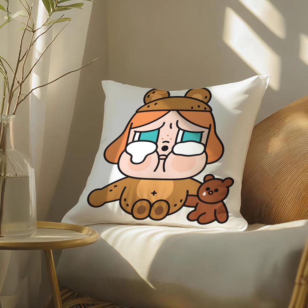 CRYBABY Fashion Brand Cute Pillow Case DoubleSided Plush Sofa Cushion Covers Organic Breathable Invisible Zipper