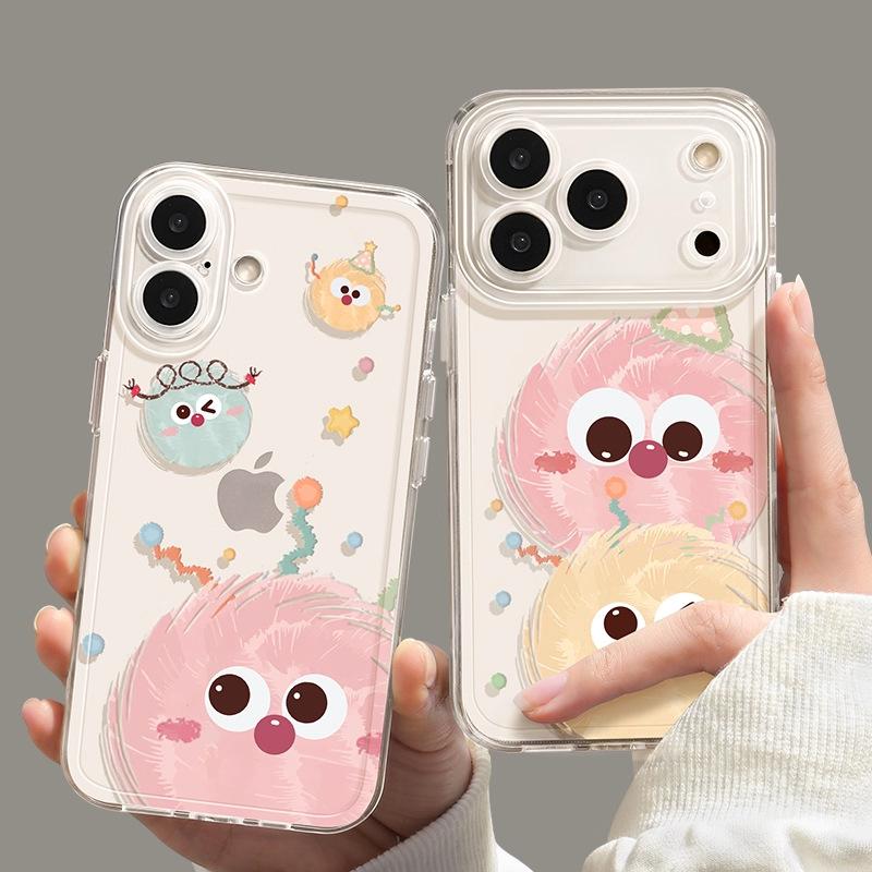 Cute briquettes Apple 17 mobile phone case iphone17promax anti-drop 17pro premium Air transparent protective case