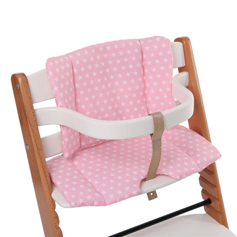Bequemes Hochstuhlkissen, atmungsaktiver Baumwollbezug, rutschfeste Unterseite, universelles Hochstuhlkissen