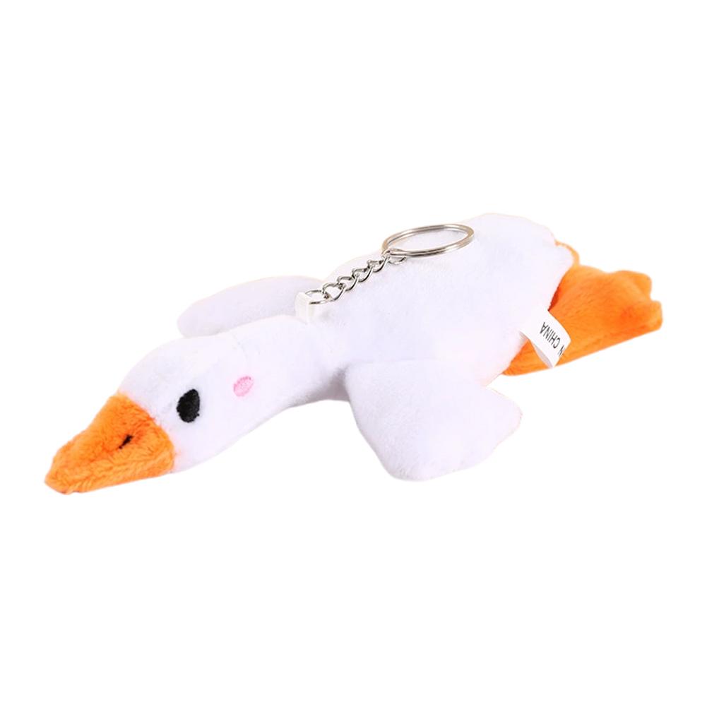 1PC Cute Duck Goose Plush Keychain Soft Stuffed Animal Pendant Fluffy White Goose Toy Kids Birthday Gift Keyring