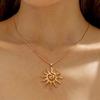 Jewelry Hollow Sun Necklace Personality Creative Trend Design Sense Spiral Clavicle Chain Women