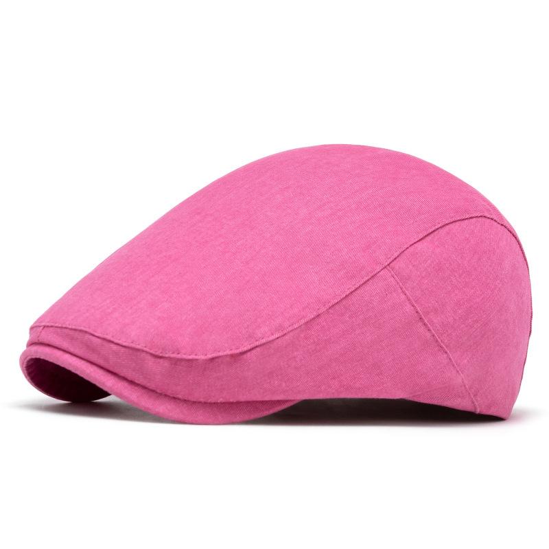 Solid Color Peaked Cap Women's Spring Summer Beret British Newsbsboy Cap Men's Forward Cap