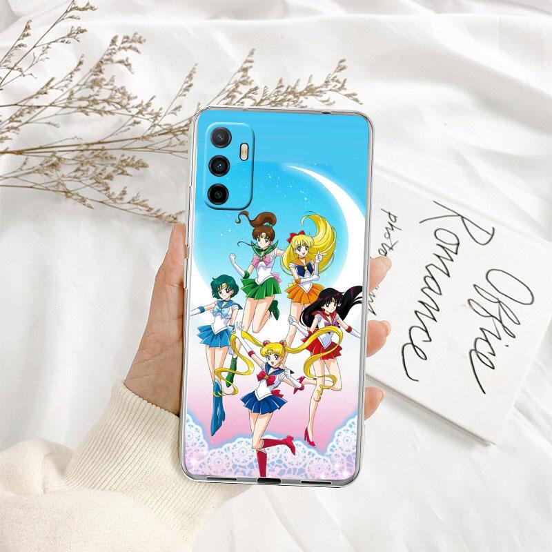 TR34 S-Sailors Art M-Moon Transparent Phone Case for Motorola Moto Edge 20 30 40 50 S30 Fusion Ultra Pro Neo Lite + G200 G23