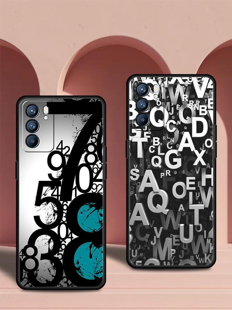 Number Pattern Phone Case For Oppo Reno 13 12 11 10 7 F Find X5 X6 A98 A80 A79 A78 A57 A54 A31 A17 Pro 5G Soft TPU Cover Fundas