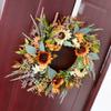Artificial Sunflowers Wreath Handmade Decorative Garlands for Home Decoration Elegant Faux Florals Hanging Ornament