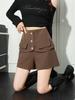2025 Korean Style: Women's Slimming High Waist A-line Skirt Pants, Bootcut Wide Leg Casual Shorts, for Spring and Autumn