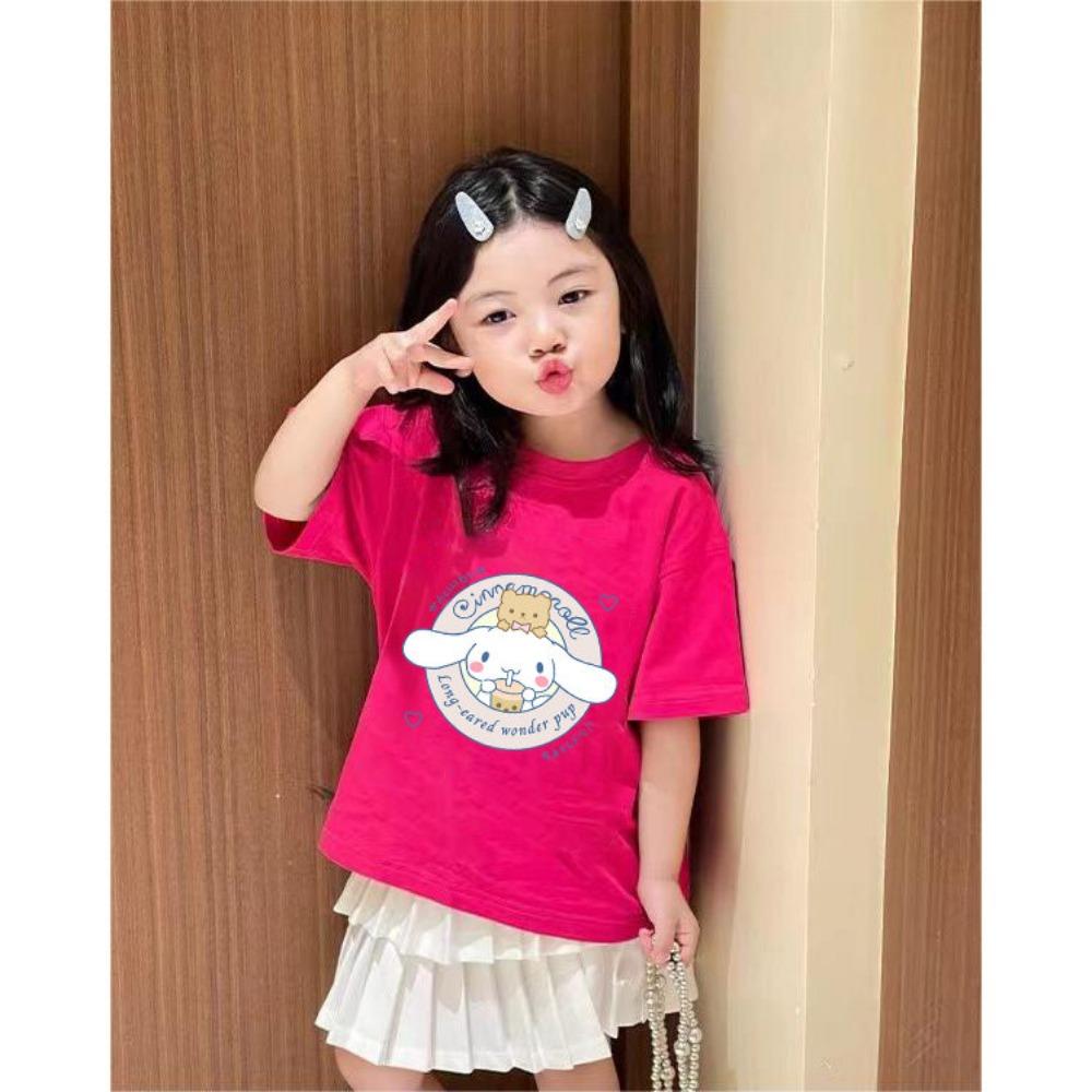 Cute Kitty short sleeved T-shirt for children's summer casual wear