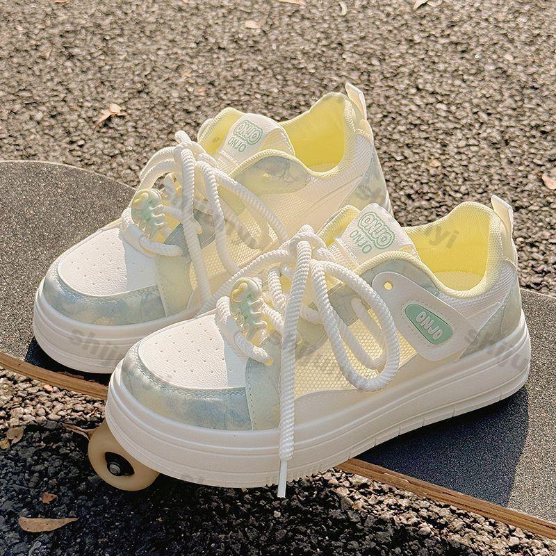 Fashion Women's Platform Sneakers 2025 Breathable Mesh Casual Flat Shoes Fashion Cross Tied Comfortable Vulcanized Shoes Zapatos Mujer