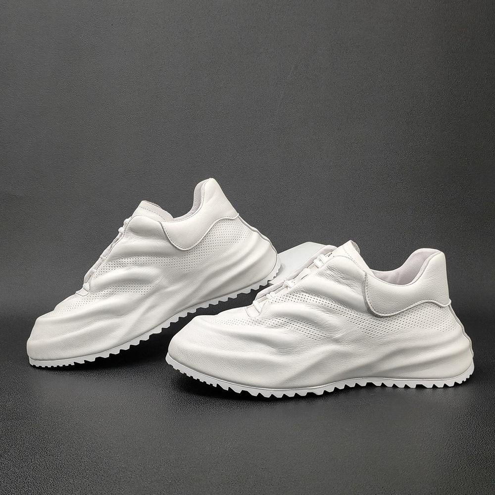 New ModelMen'S 3D Three-Dimensional Embossing Light Luxury High-End Dad Shoes Thick-Soled Heightening Shoes Trendy Versatile Retro Polished Casual