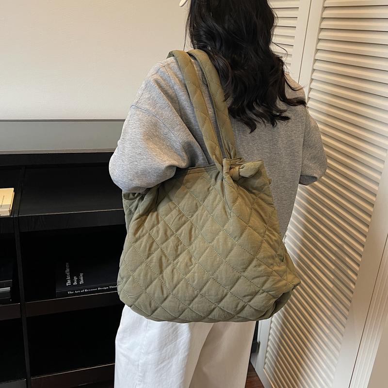 Diamond Embroidery Shoulder Bag Lightweight Commuter Large Capacity Tote Bag