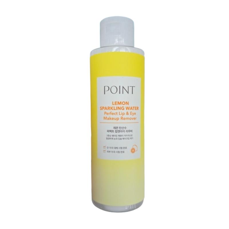 Point Lemon Sparkling Water Perfect Lip & Eye Makeup Remover 150ml | Vegan Dual-Layer Shaking Cleanser 150ml