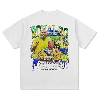 Ronaldo R9 100% coton T-shirt de football homme Maillot Brésil champion 2002 Maillot commémoratif Été Unisexe Manches courtes