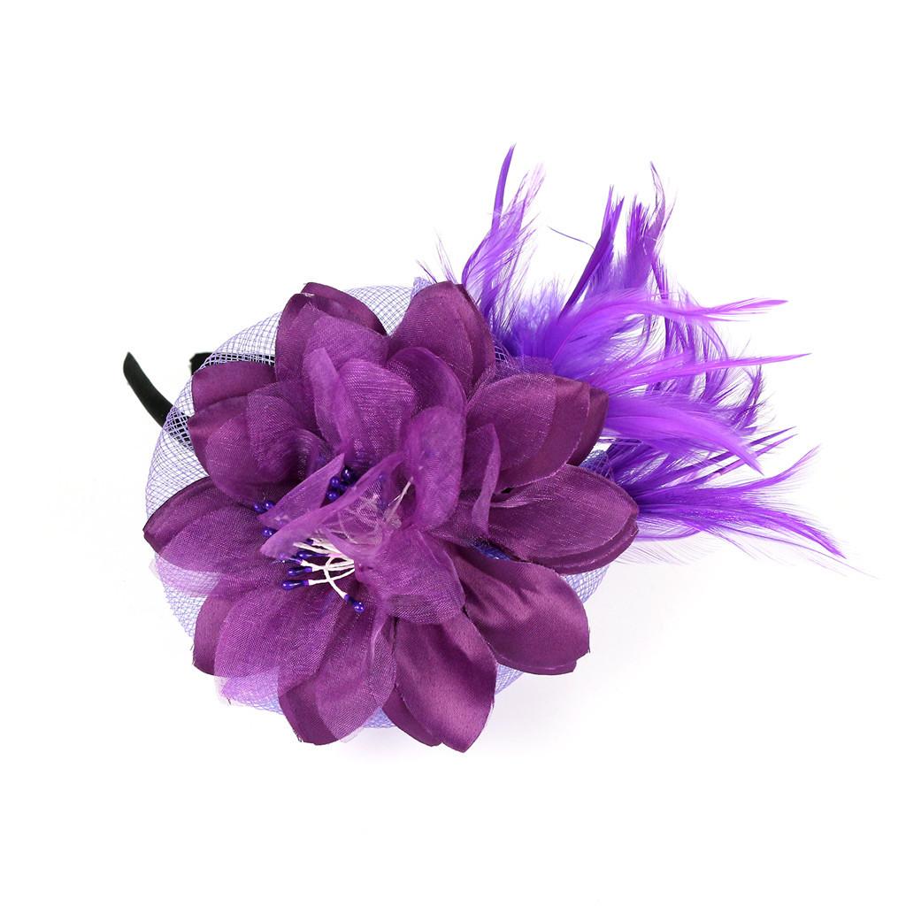 Feather Fascinators Womens Flower  Hat for Cocktail Ball Wedding Headband
