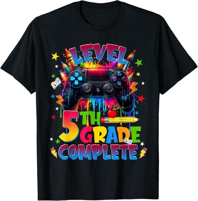 Level 5th Grade Fifth Complete Gaming Graduation Last Day T-Shirt