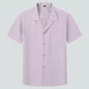 Dongyu Men's Casual Loose Solid Color Short-Sleeve Lapel Shirt for Spring and Summer