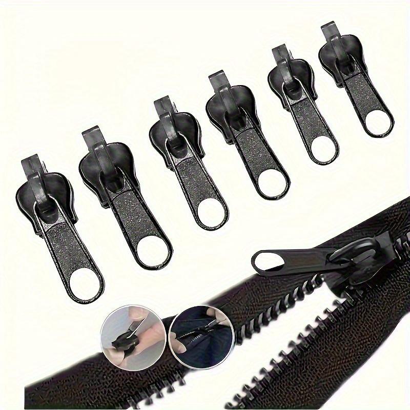 6Pcs/Set Metal Zipper Pull Replacement 3 Sizes Universal Instant Slider Detachable for Clothes Bags DIY Repair Tool Accessories