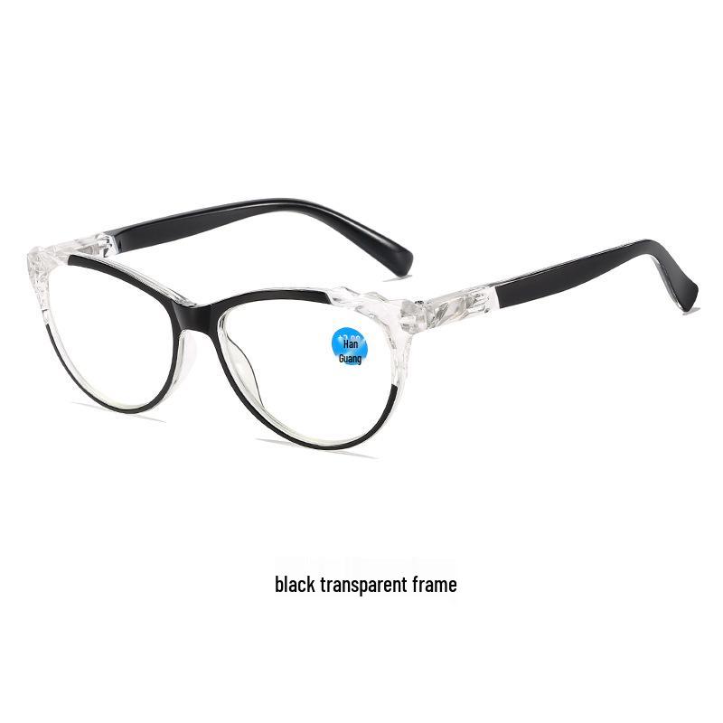 Retro Cat-Eye Blue Light Blocking Reading Glasses for Women, European & American Fashion, Spring Hinges, HD Prescription.