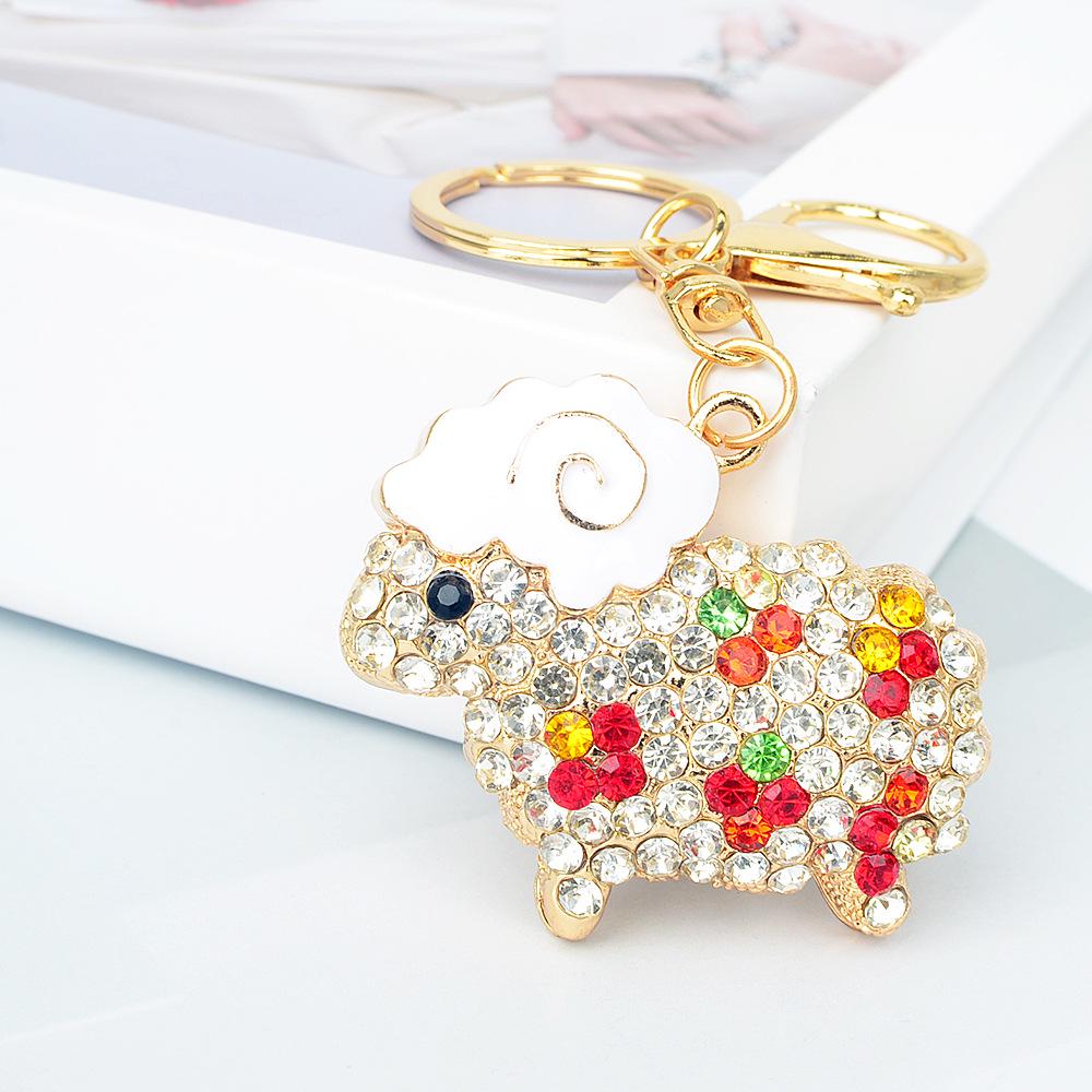 2027 Year of the Sheep: Cute Korean Style Cartoon Sheep Metal Keychain and Bag Charm