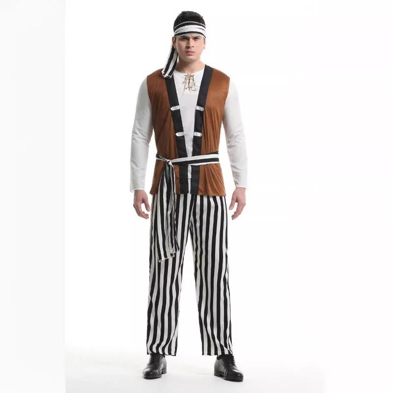 

Хэллоуин Пиратский костюм, Маскарадный капитан Джек Взрослый костюм пиратов Карибского моря XL