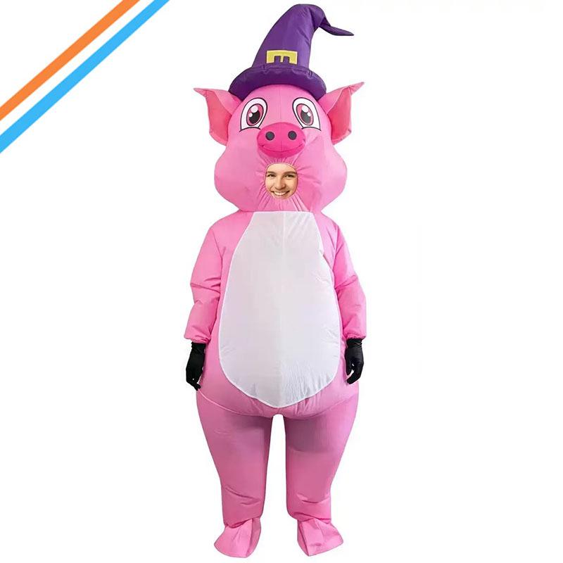 Inflatable Cute Pig Costume for Stage Performance and Festivals