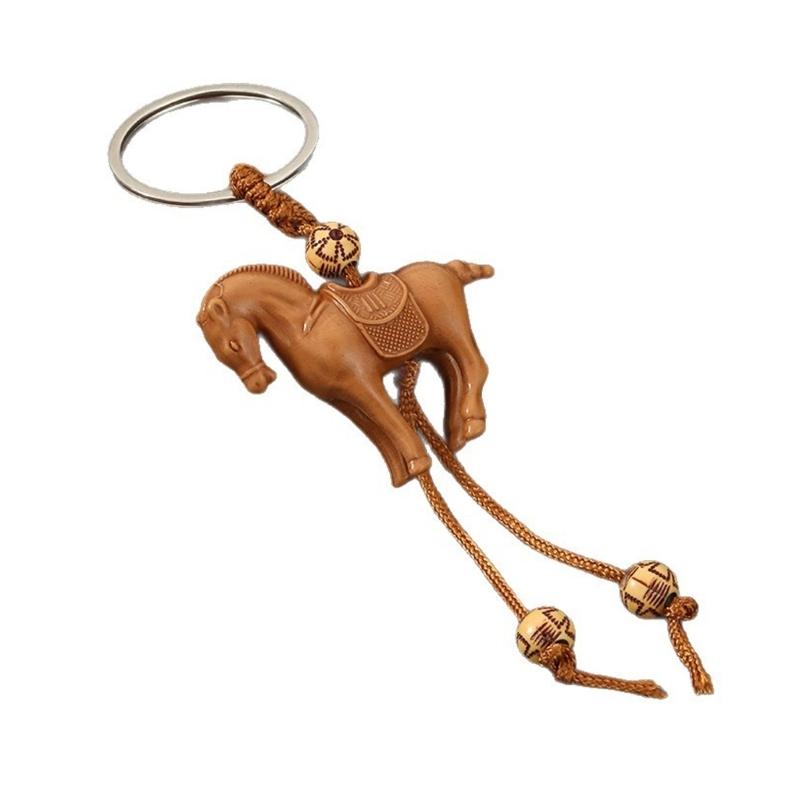 Sturdy Zinc Alloy Animal Keychain Lightweight Compact Featuring 3D Wood Effect Horse Camels Turtles Designs for Personalization