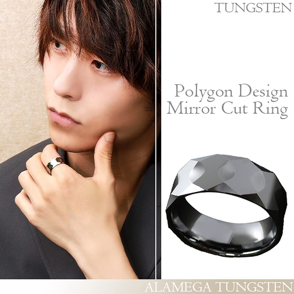 Gin no Tungsten Sizes Chunky [Shinjuku Kura] Multi-faceted Ring, 17-23 (Size 21), Men's, Simple,