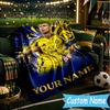Custom Name Football Ronaldo Flannel Blanket, Use for Birthday/Holiday Gift, Soft Blanket for Sofa/Bed/Camping/Office, Home Decor