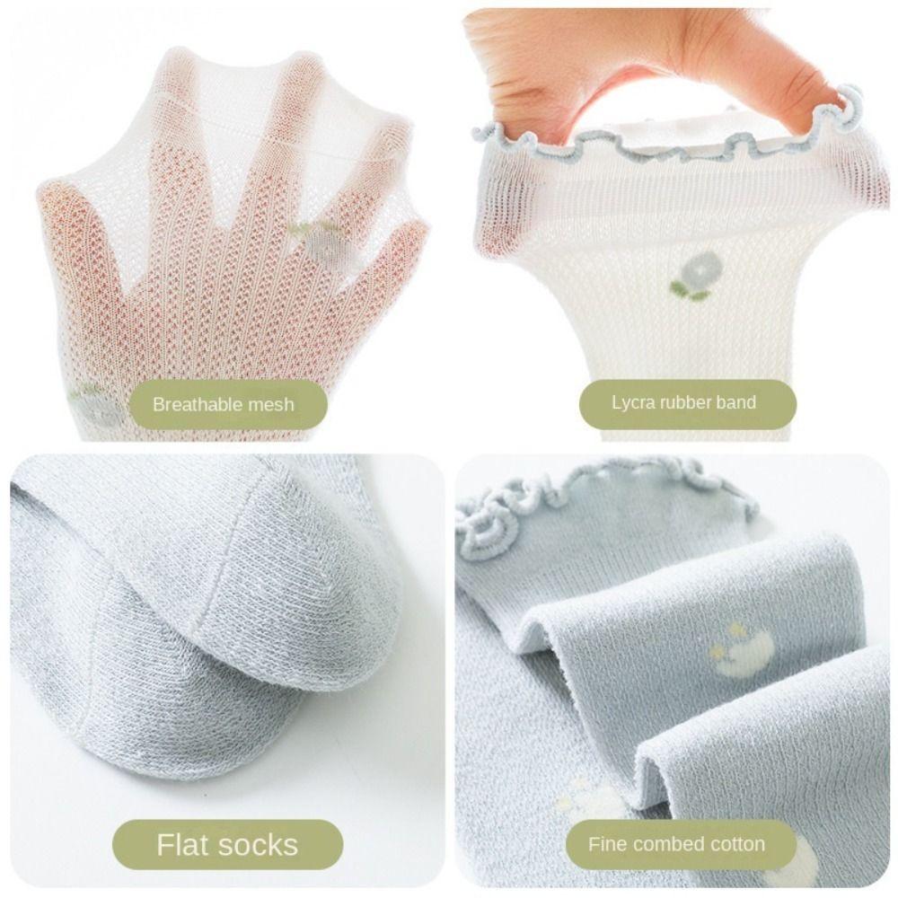 Mesh Long Stockings Solid Color Baby Socks Fashion Ruffle Knee Socks  Newborn Baby