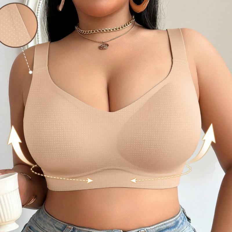 Women S Soft Support Wireless Push Up Bra Seamless Thin Cup Plus Size