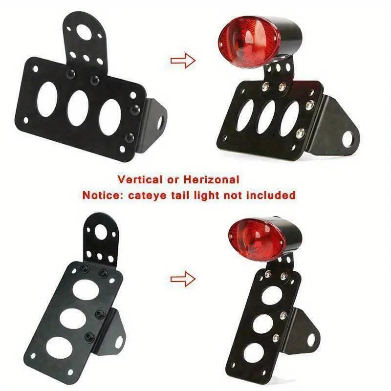 7/8"22mm Motorcycle License Plate Holder Metal License Bracket Tail Light Holder Universal