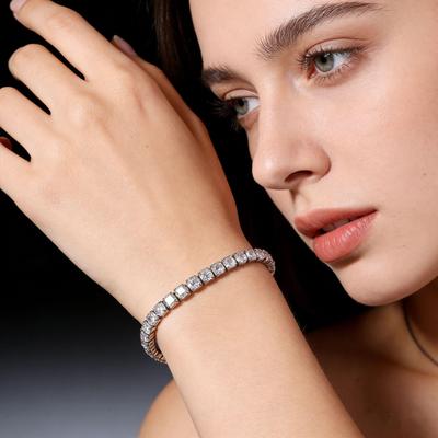 2026 Geometric Micro Square Zircon Tennis Bracelet - Elegant Crystal Jewelry