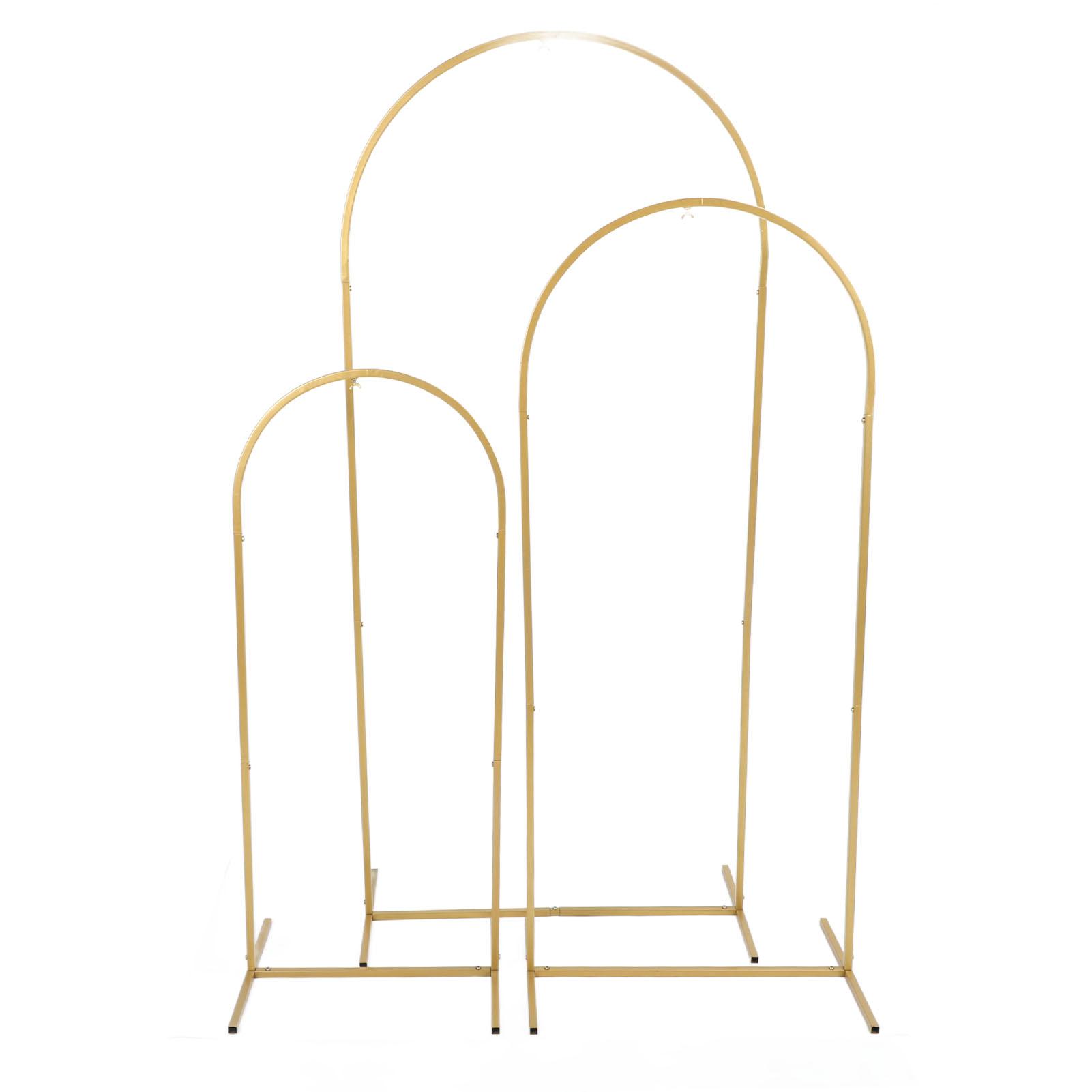 

Комплект из 3 предметов, подставка для свадебной арки, 4 фута, 5 футов, 6 футов, металлическая подставка для арочного фона с воздушными шарами для улицы Gold