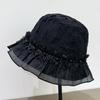 Cappello da Pescatore a Maglia Estiva con Spacco Cappello a Secchiello Semplice Nero Cappello Parasole da Donna