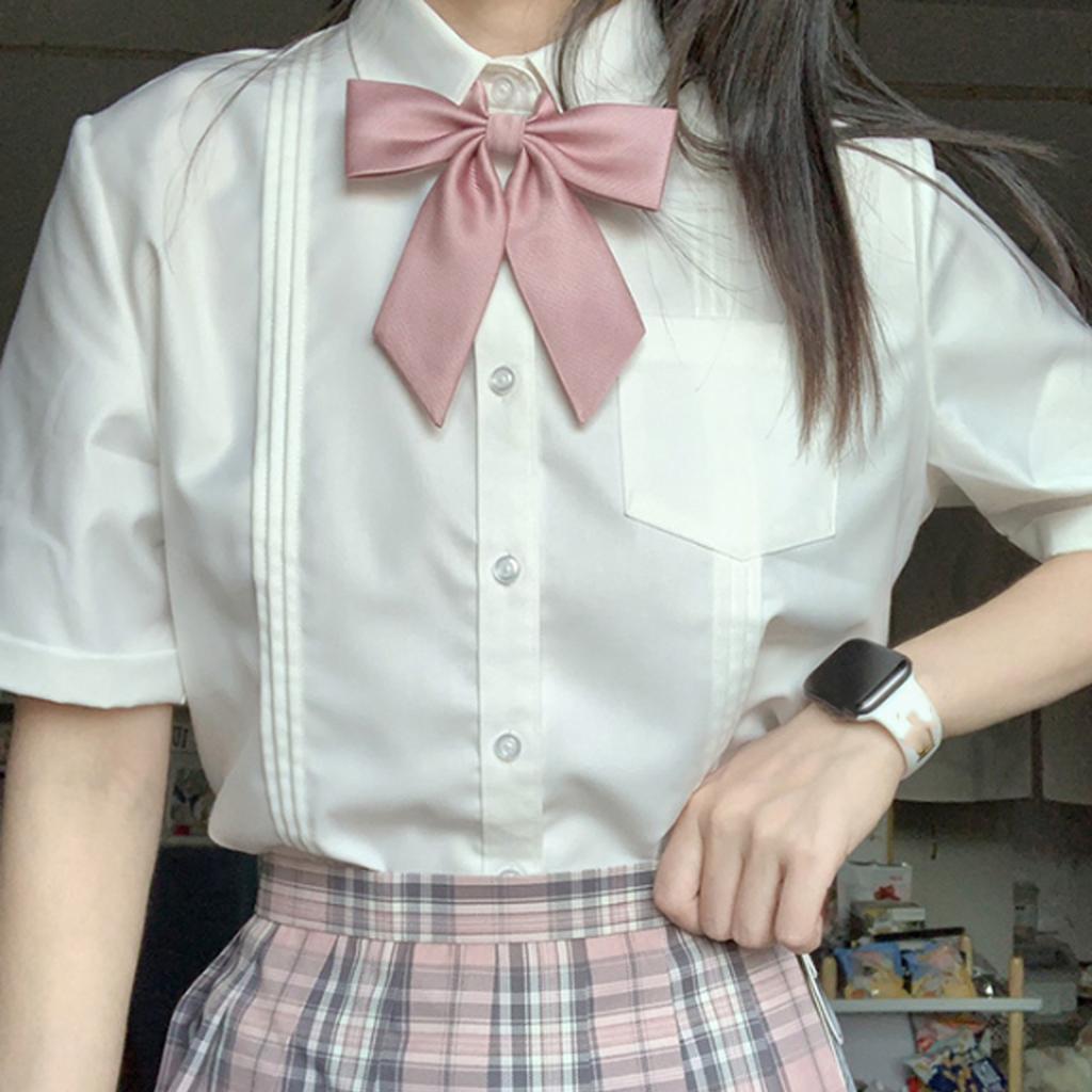 Women Girls Pre-tied Adjustable Bow Tie, Solid Ribbon Long Tail Bowknot for JK Uniform Lolita Shirt School Cosplay Party