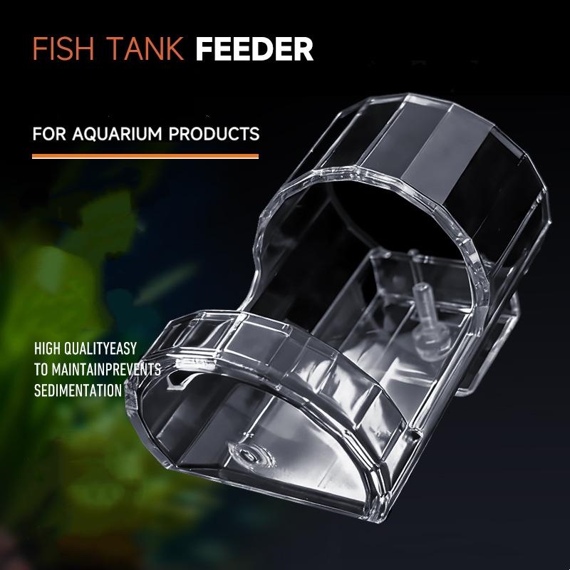 Transparent Acrylic Wall-Mounted Fish Feeder Ring Acrylic Automatic Food Dispenser Fish Tank Aquarium Feeding Tool Accessories+