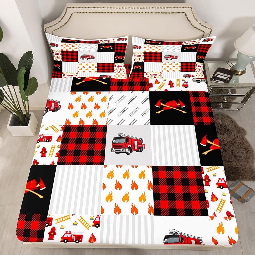 Mushroom Pattern Bed Hat Three-Piece Digital Printing Bed Hat Bedding Set Adult Children