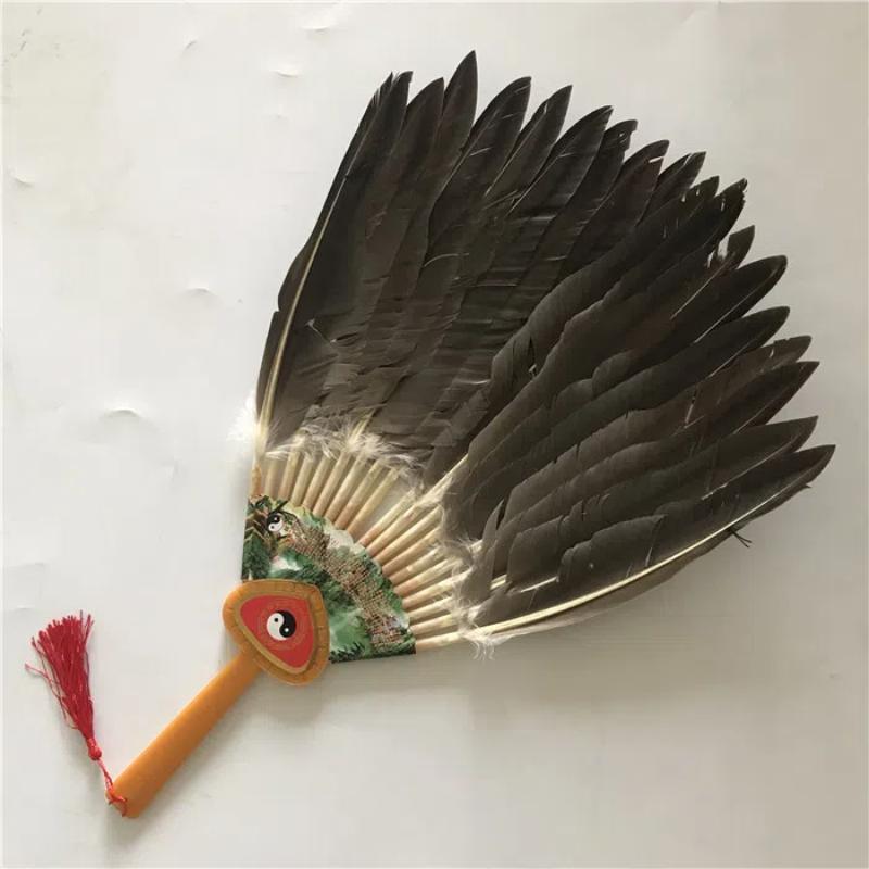 

Китайский винтажный ручной веер из гусиного пера в стиле Чжугэ Ляна (Конг Мина), веер Конг Мина, веер ручной работы, веер для сценических выступлений, детский веер для прохлады