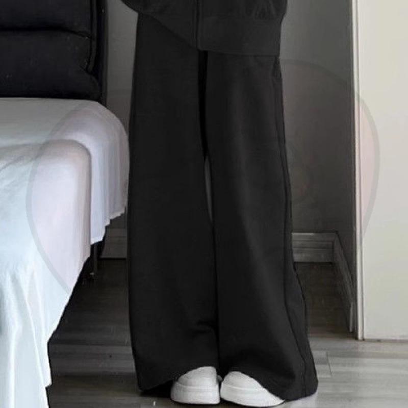 Dámská šedá mikina s kapucí a široké kalhoty - Ležérní podzimní/zimní dvoudílný set s kardiganovou bundou - Trend