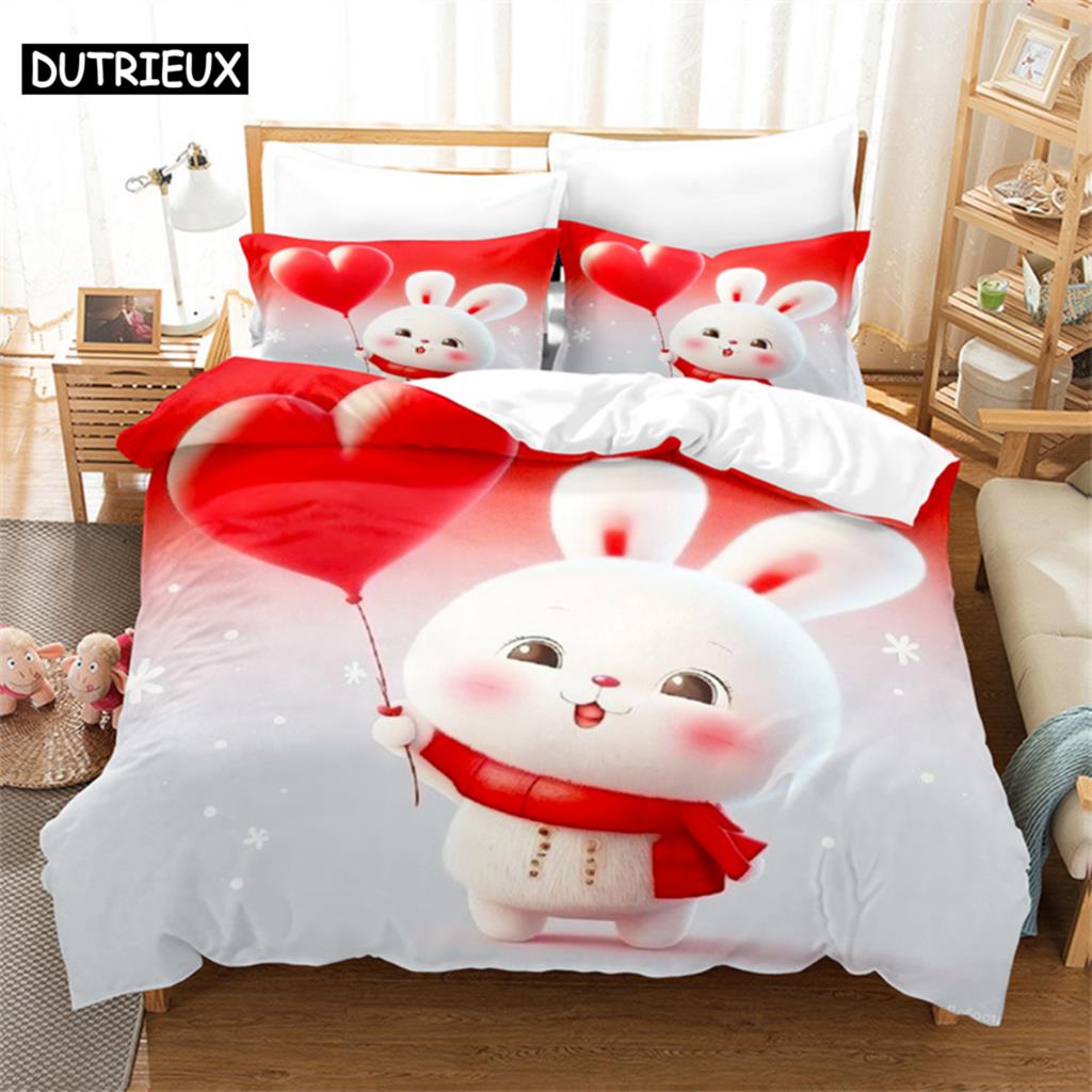Cute Cartoon Animals Queen Bedding Set Duvet Cover Set Bedding Digital Printing Bed Linen King Size Duvet Cover Set Bedding Set