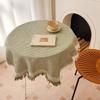 Tablecloth Japanese Thickened Cotton And Linen Fabric High-End Light Luxury Retro Waffle Dining Table Square Table Round Table Cloth