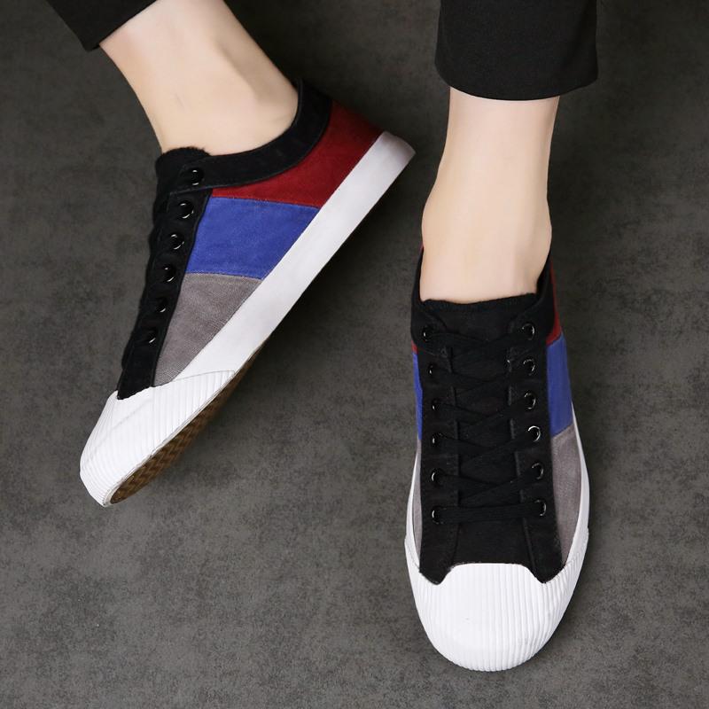 Fashion Mixed Colors Canvas Shoes Men Fashion Sneakers Breathable Men's Shoes Casual Flats Lace-up Man Vulcanized Shoes Tenis Masculino