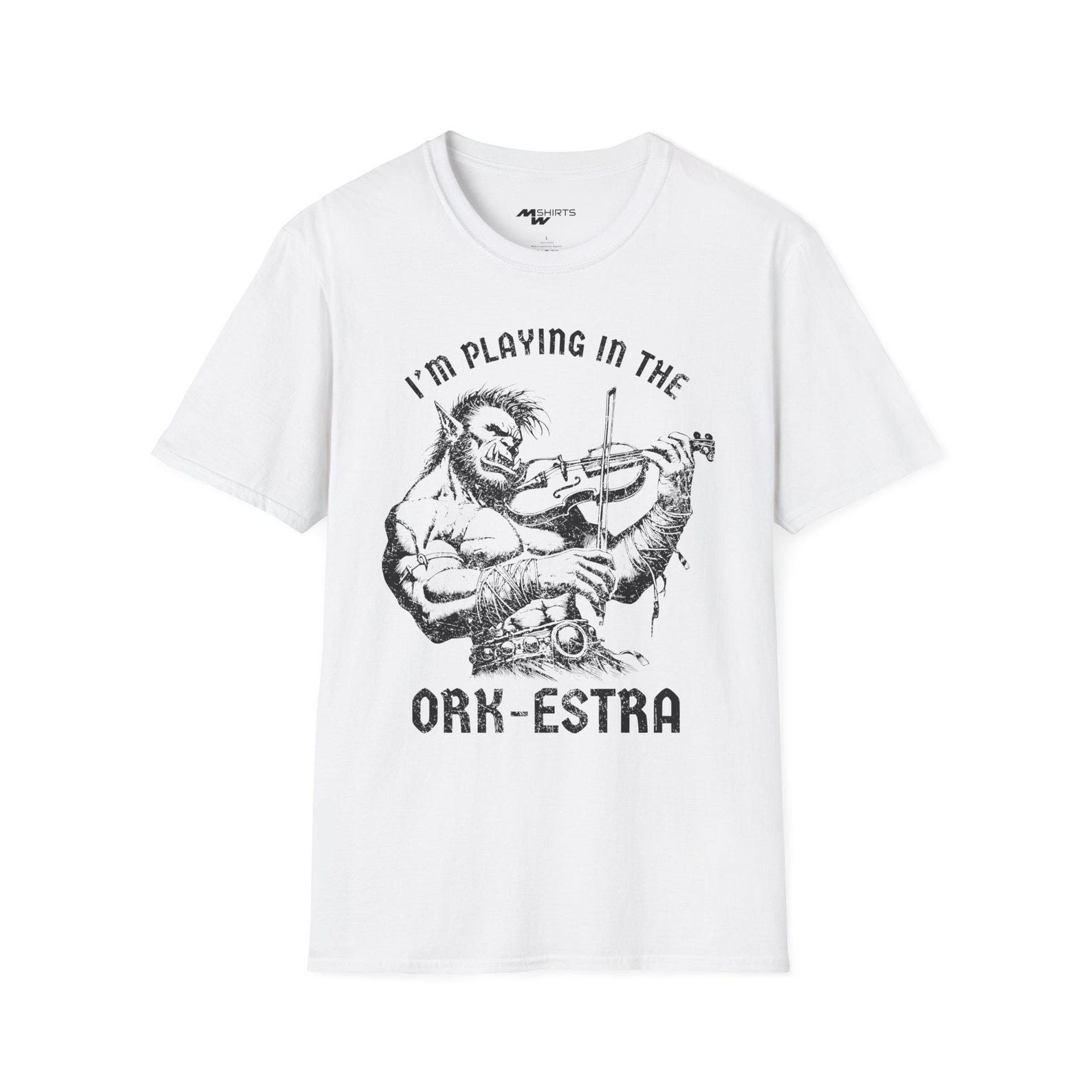 Ork Violinist T-Shirt: Vintage Engraving, Music Lover Gift S