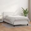 Bed Frame with Mattress - Maison Exclusive - White Faux Leather - 90x190 Cm - Adjustable Headboard