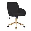 Height-Adjustable Office Swivel Chair for Home and Bedroom, Ergonomic Swivel Chair with Backrest, Suitable for Long Sitting. Black