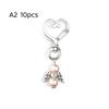 10Pcs Guardian Angel Key Rings 6cm Cute Angel Wing Heart Keychains White Pink Blue Alloy for Family Member Small Gift